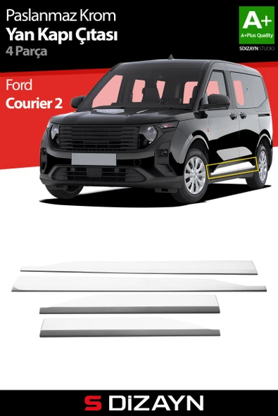 S-Dizayn Ford Courier Krom Yan Kapı Çıtası 4 Prç. 2023 Üzeri A+ Kalite ürün görseli 1