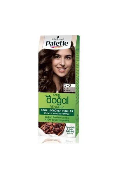 Palette Kalıcı Doğal Renkler Saç Boyası 5-0 Açık Kahve 50 ml ürün görseli 1