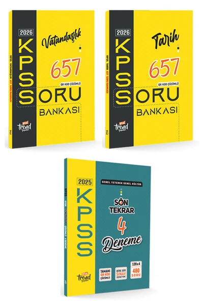 2026 Kpss Lisans, Ön Lisans, Ortaöğretim, Vatandaşlık 657 - Tarih 657 Soru Bankası ve Gkgy Deneme Seti ürün görseli 1