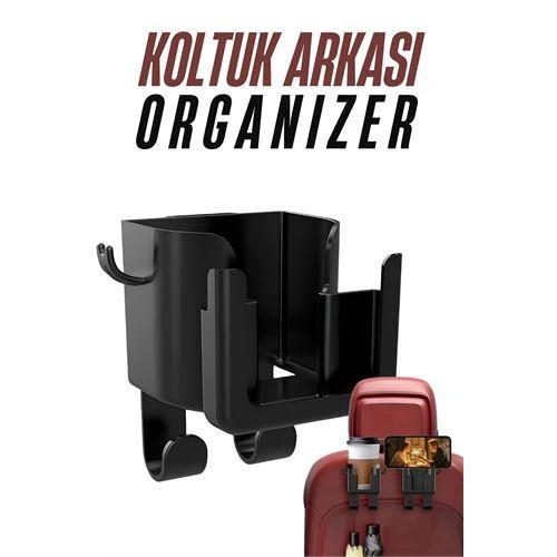 Modacar Araç Koltuk Arkası Organizer Bardak Telefon Tutucu ürün görseli 1