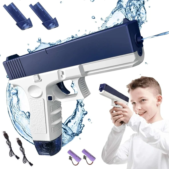 Elektrikli Otomatik Atış Yapan Çift Sarjörlü GLOCK Su Tabancası ürün görseli 1