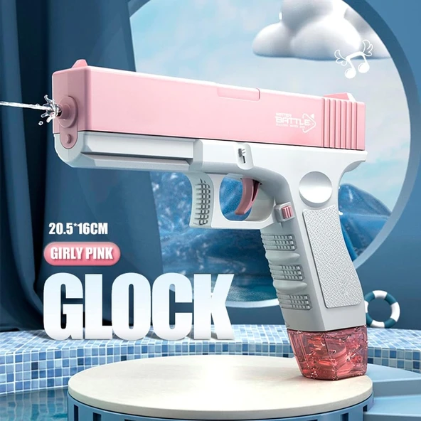 Elektrikli Otomatik Atış Yapan Çift Sarjörlü GLOCK Su Tabancası ürün görseli 1
