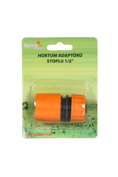 SPRING GARDEN HORTUM ADAPTÖRÜ STOPLU 1/2 ürün görseli 1