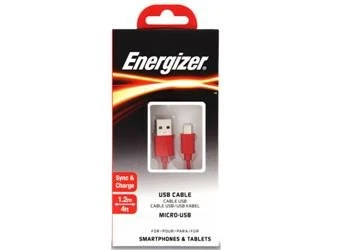 Energizer C12UBMCGRD4 1.2m Flat Micro Kırmızı Usb Kablosu - Resim 2