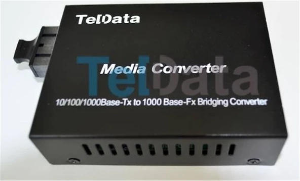Teldata Media Converter Single Mode 10-100-1000 20 Km Dual Sc 2 Li Paket Set ürün görseli 1