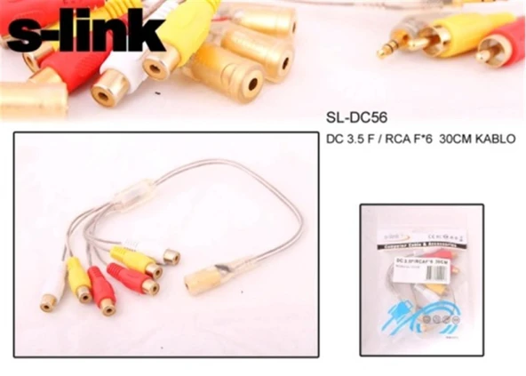 S-link SL-DC56 3.5mm Stereo 6lı Ses Çoklayıcı ürün görseli 1
