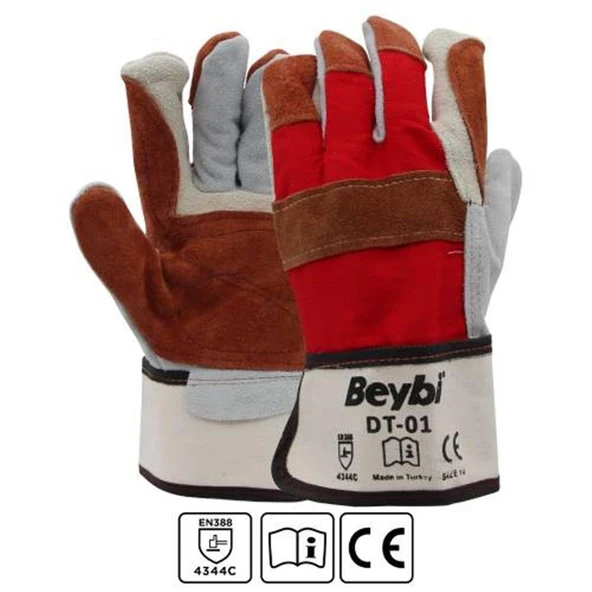 Beybi Dt-01 Deri Kaplı Isıya Dayanıklı Ağır İş Eldiveni (10Lu Paket) 10 beden ürün görseli 1