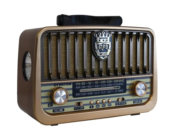 Everton Rt-878 Bluetooth (El Feneri) Fm-Usb-Tf-Aux Şarjlı Nostaljik Radyo ürün görseli 1