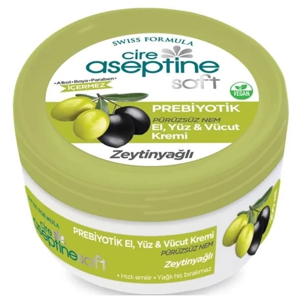 CİRE ASEPTİNE SOFT PREBİYOTİK ZEYTİNYAĞLI EL, YÜZ VE VÜCUT KREMİ 200 ML ürün görseli 1