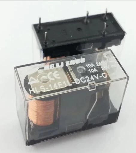 5 Volt Şeffaf 5 Bacak 10A Tek Kontak Röle HLS14F1L-DC5V-C ürün görseli 1