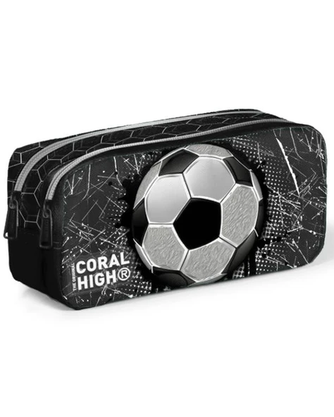 Coral High Kids Futbol Desenli İki Bölmeli Kalem Çantası 12086 ürün görseli 1