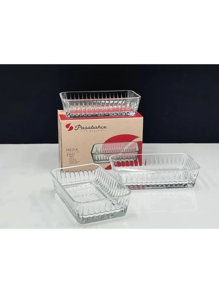 Paşabahçe 530323 Freyza Servis Tabağı 3'lü 14x8,5 cm ürün görseli 1