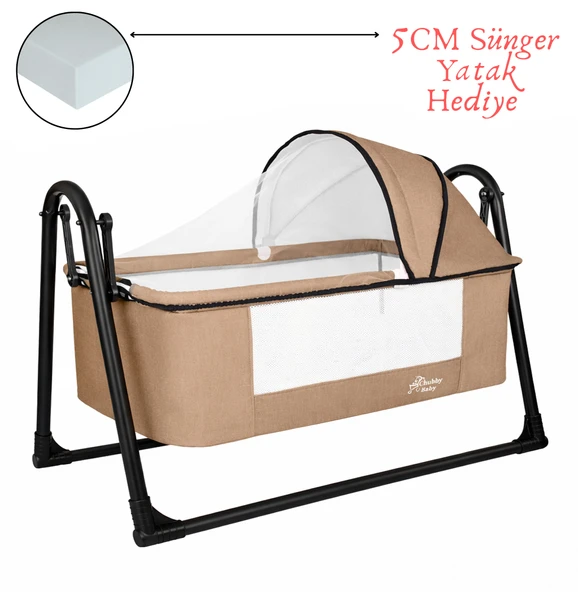 CHUBBY BABY First Class Portatif Sepet Beşik Silinebilir Kumaş 5 CM SÜNGER YATAK ürün görseli 1