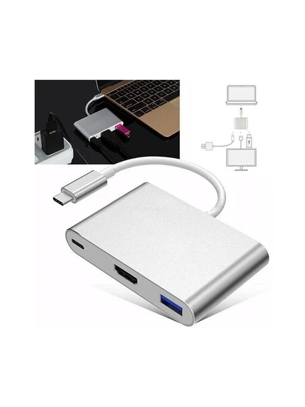 Codegen CDG-CNV39 USB 3.1 Type-C - USB 3.0+ HDMI+ USB 3.1 Type-C Çoklayıcı Adaptör ürün görseli 1