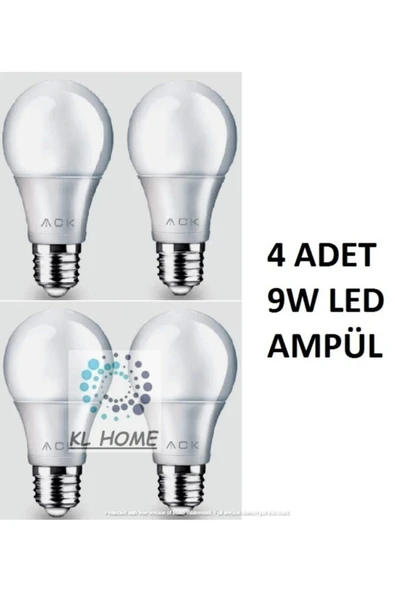 ACK 4 Adet Led Ampul Lamba 9w 6500k Beyaz Işık E27 Duy ürün görseli 1