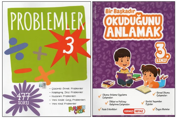FENOMEN 3. SINIF PROBLEMLER+KIRMIZI BEYAZ OKUDUĞUNU ANLAMAK (2 KİTAP) ürün görseli 1