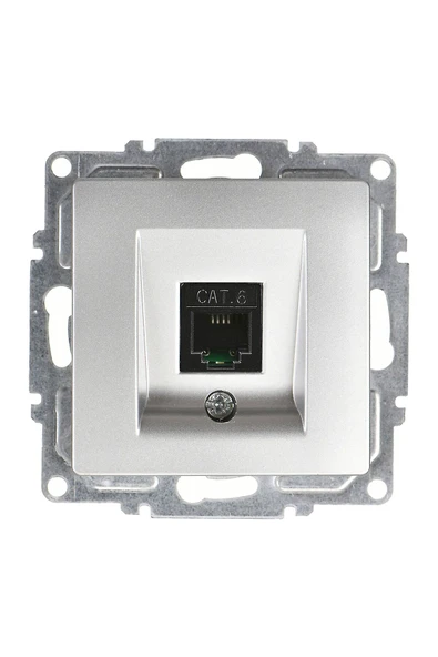 Günsan Visage Gümüş Tekli Data Prizi (RJ45 CAT6) Mekanizma ürün görseli 1