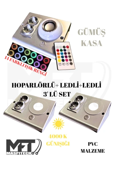 Masfitech Dolap Ve Tezgah Altı Bluetooth Müzik Çalar Ve Ledli Prizmatik Venüs (3'LÜ SET) 4000K GÜNIŞIĞI ürün görseli 1
