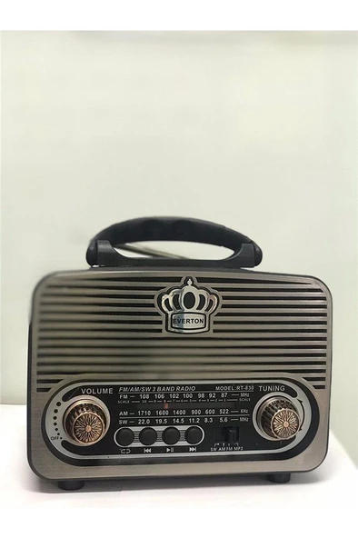 Everton Rt-830 Güneş Enerjili Panelli Bluetooth Fm-usb-Tf Card-Aux Nostaljik Radyo ürün görseli 1