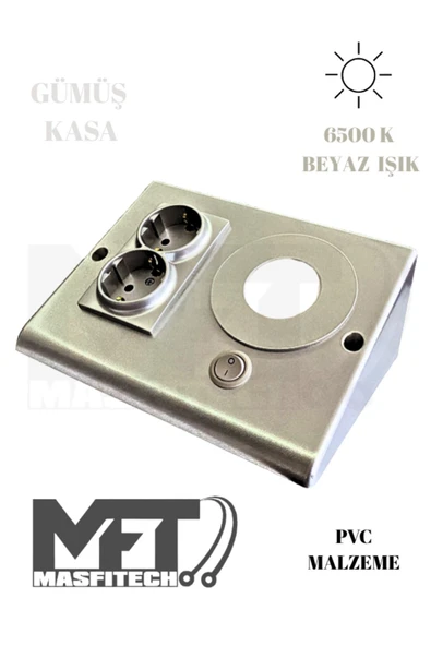 Masfitech Dolap Ve Tezgah Altı Prizli Led Aydınlatma – 3 Watt Beyaz Işık | Mutfak Için Şık Işık Ve Priz Çözümü ürün görseli 1