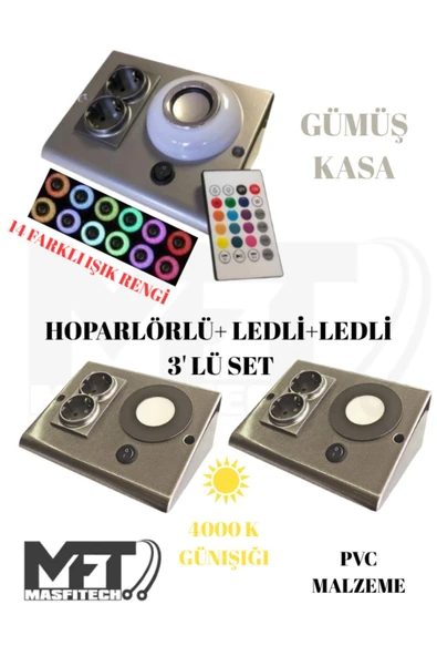 Masfitech Dolap Ve Tezgah Altı Bluetooth Müzik Çalar Ve Ledli Prizmatik Venüs (3'LÜ SET) 4000K GÜNIŞIĞI ürün görseli 1