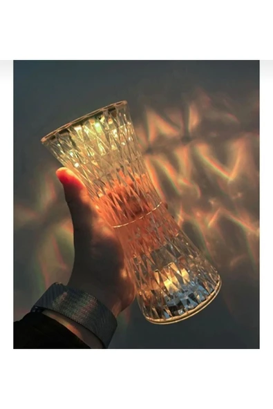 Masfitech Led Kristal Masa Lambası Rgb Renk Değiştiren Gece Lambası 16 Renk 4 Mod Dokunmatik Kontrol ürün görseli 1
