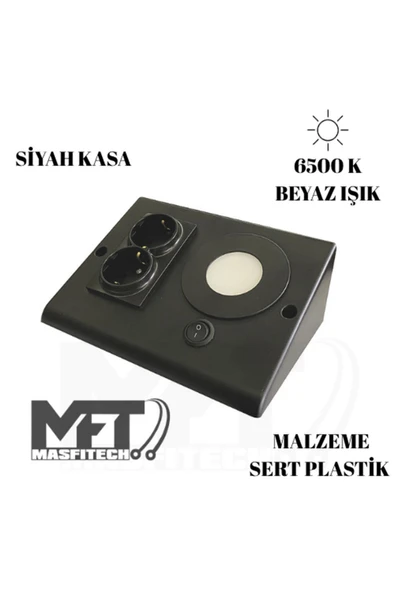 Masfitech Dolap Ve Tezgah Altı Prizli Led Aydınlatma – 3 Watt Beyaz Işık | Mutfak Için Şık Işık Ve Priz Çözümü ürün görseli 1