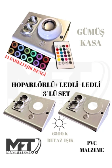 Masfitech Dolap Ve Tezgah Altı Bluetooth Müzik Çalar Ve Ledli Prizmatik Venüs (3'LÜ SET) ürün görseli 1