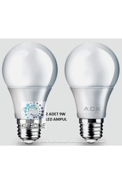 ACK 2 Adet Led Ampul Lamba 9w 6500k Beyaz Işık E27 Duy ürün görseli 1