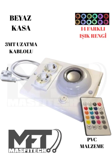 Masfitech Dolap Ve Tezgah Altı Bluetooth Müzik Çalar Prizmatik Venüs Uzatma Kablolu ( 3 Metre Kablo) ürün görseli 1