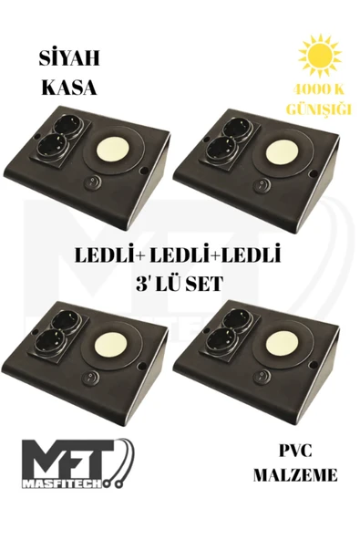 Masfitech Dolap & Tezgah Altı Prizli Aydınlatma 3 Watt 4000k Günışığı (4 Adet) ürün görseli 1