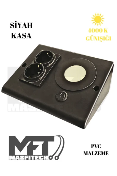 Masfitech Dolap Ve Tezgah Altı Prizli Led Aydınlatma Siyah 3 Watt 4000k Günışığı mutfak Için Şık Işık Ve Priz ürün görseli 1
