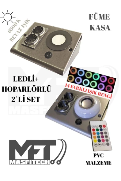 Masfitech Dolap Ve Tezgah Altı Bluetooth Müzik Çalar Ve Ledli Prizmatik Venüs (2'Lİ SET) ürün görseli 1