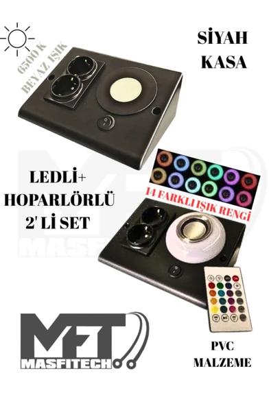 Masfitech Dolap Ve Tezgah Altı Bluetooth Müzik Çalar Ve Ledli Prizmatik Venüs (2'Lİ SET) ürün görseli 1