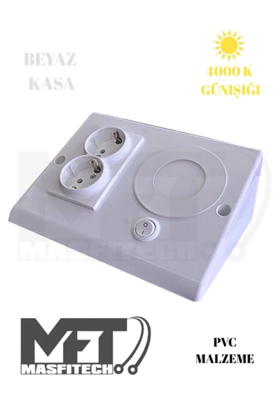 Masfitech Dolap Tezgah Altı Prizli Led Aydınlatma–3 Watt 4000k Günışığı | Mutfak Için Şık Işık Ve Priz Çözümü ürün görseli 1