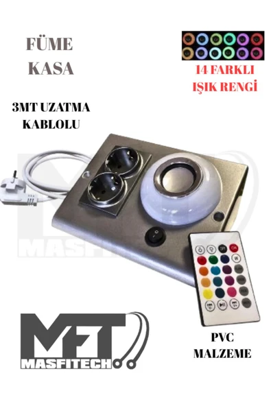 Masfitech Dolap Ve Tezgah Altı Bluetooth Müzik Çalar Prizmatik Venüs Uzatma Kablolu ( 3 Metre Kablo) Hediye ürün görseli 1