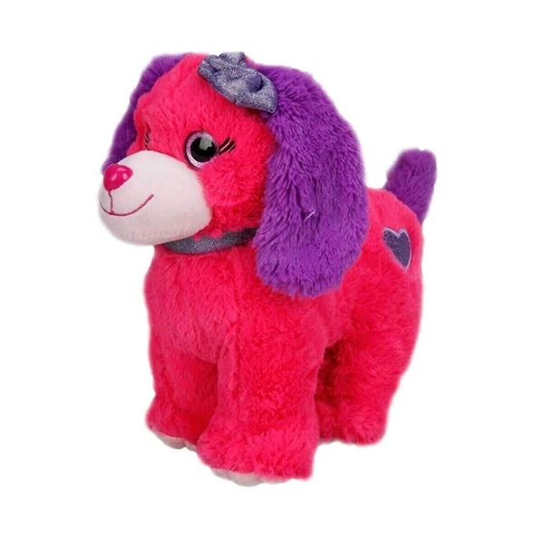 Renkli Peluş Köpek 25 cm. - Koyu Pembe ürün görseli 1