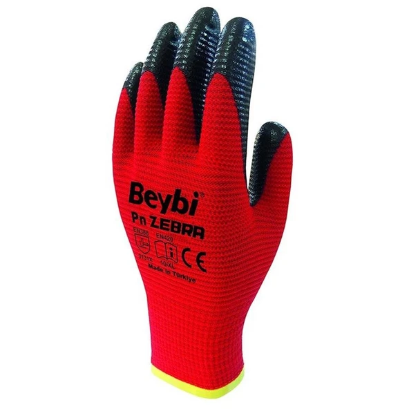 Beybi Nitril PMK PN5 Kırmzı Siyah 9 Beden 12li Paket ürün görseli 1