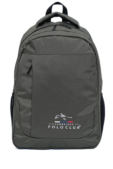 Cambridge Polo Club Unisex Çok Gözlü Günlük Sırt Çantası - Okul Çantası Haki ürün görseli 1