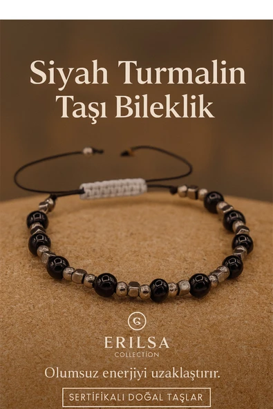 Sertifikalı Siyah Turmalin Taşı Bileklik Negatif Enerjiyi Blokla ve Ruhsal Koruma Sağla ürün görseli 1
