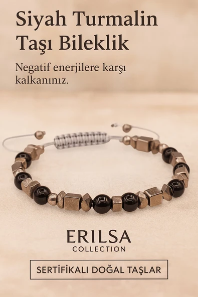 Sertifikalı Koruyucu Siyah Turmalin Taşı Bileklik Negatif Enerjiyi Engeller ve Güç Kazandırır ürün görseli 1