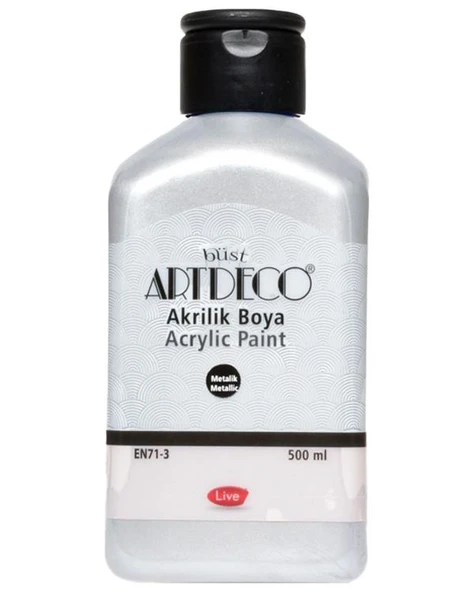 Artdeco Metalik Akrilik Boya 500 ml Gümüş 71L3722 ürün görseli 1