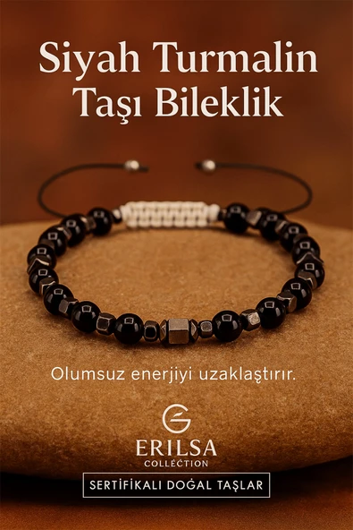 Sertifikalı Terahertz - Siyah Turmalin Taşı Bileklik Negatif Enerjiyi Uzaklaştır ve Koruma Sağla ürün görseli 1