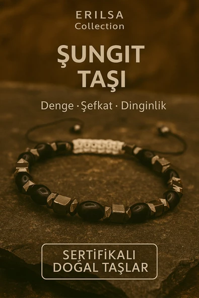 Sertifikalı Şungit Taşı Bileklik Dinginlik ve Şefkat Enerjisiyle Ruhsal Dengeyi Destekler ürün görseli 1