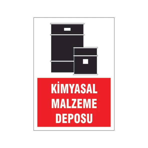 Kimyasal malzeme deposu, isg uyarı levhası ürün görseli 1