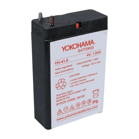 Yokohama YH-41.8 4 Volt - 1.8 Amper Akü (50x76x22 mm) ürün görseli 1