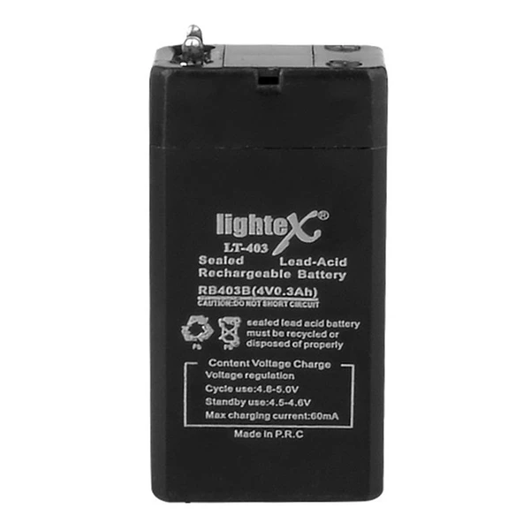 Lightex LT-403 4 Volt 0.3 Amper Akü - Resim 2