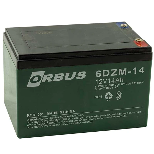 Orbus KIJO 12 Volt 14 Amper Elektrikli Bisiklet Aküsü ürün görseli 1