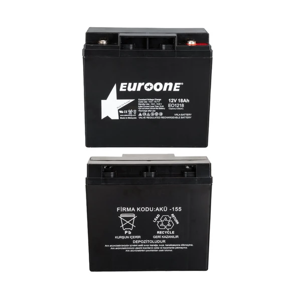 Euroone EO1218 12 Volt 18 Amper Bakımsız Kuru AGM Akü ürün görseli 1