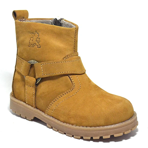 Rakerplus Chiron Hakiki Deri Sarı Fermuarlı Unisex Bebek Çizme ürün görseli 1